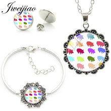 JWEIJIAO Colorful Little Pig,pineapple,wooden Horse Necklace Bracelet Earrings Flower Rim Jewelry Sets For Girls Women Gift PA27 2024 - buy cheap