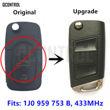 QCONTROL Upgrade Car Remote Key 433MHz 48 Chip for VW/VOLKSWAGEN 1J0959753B BEETLE/BORA/GOLF/PASSAT/POLO 1J0 959 753 B 1998-2001 2024 - buy cheap