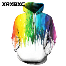 Novo 110 rainbow splash paint galaxy 3d impresso jaqueta feminina com capuz femme moletom casual solto bolso hoodies casaco 2024 - compre barato