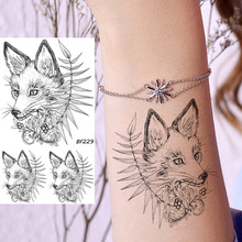 Little Leaf Fox Tribal Animals Water Transfer Tattoos Stickers For Girls Body Art Painting Temporary Tattoo Women Arm Tatoos 2024 - buy cheap
