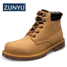 ZUNYU Genuine Leather Men Boots Autumn Winter Ankle Boots Fashion Footwear Lace Up Shoes Men High Quality Men Shoes Size 36-48 2024 - buy cheap