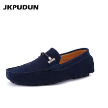 JKPUDUN Genuine leather Casual Shoes Men Penny Loafers Luxury Brand Italian Fashion Designer Moccasins For Men Driving Shoes 2024 - buy cheap