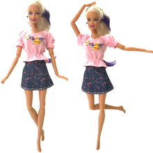 Nk mais novo boneca nobre roupa bonita artesanal roupas de festa topo moda denim saia para boneca barbie melhor criança meninas presente 2024 - compre barato