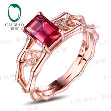 CaiMao 1.10ct Natural Pink Tourmaline & 0.6ct Diamond 18k Rose Gold gemstone engagement ring Fine Jewelry 2024 - buy cheap