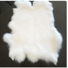 100% genuine rabbit fur rug in white 40*24cm, natural shaped real rabbit fur mat for furniture , DIY rabbit fur material SALES 2024 - buy cheap