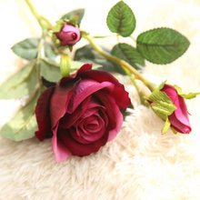 1 шт. искусственный цветок, свежие розы, пионы, шелковые цветы с яркими листьями для украшения дома, свадьбы, вечерние украшения для сада и офиса 2024 - купить недорого