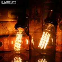 Lattuso vintage edison bulb e27 220v retro lâmpada 40w pendente lâmpada g80 g95 incandescente filamento de luz edison 2024 - compre barato