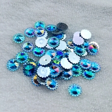 AB Color-piedras redondas de espalda plana de 12mm, adornos de diamantes de imitación de resina de cristal para manualidades de botones de disfraz, 80 unids/lote-B115 2024 - compra barato