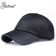 YARBUU-gorra de béisbol de cuero sintético para hombre y mujer, gorro de camionero, snapback, color negro, para Otoño e Invierno 2024 - compra barato