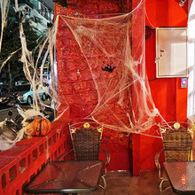 2021 Halloween Scary Party Scene Props White Stretchy Cobweb Spider Web Horror Halloween Decoration For Bar Haunted House 2024 - buy cheap