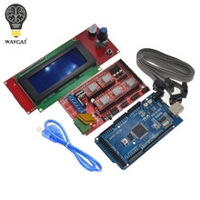 WAVGAT 1Set Mega 2560 R3 + 1pcs RAMPS 1.4 Controller + 5pcs A4988 Stepper Driver Module +1pcs 2004 controller for 3D Printer kit 2024 - buy cheap