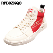 flats genuine leather men 2019 fashion shoes white brand italian handmade height increase skate elevator trainers sneakers Italy 2024 - buy cheap