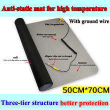 700*500 Black ESD Anti-static desk mat maintainance insulator pad+Ground Wire+ESD Wrist for Mobile PC Repair Antistatic Bla 2024 - buy cheap