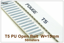 POWGE 50meters T5 Timing Belt T5-15 Width=15mm Pitch=5mm PU With Steel Core Open-End Belt T5 15 Synchronous Belt 2024 - buy cheap