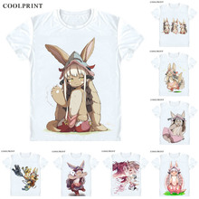 Coolprint rabbit-like Nanachi T Shirt Made in Abyss Meido in Abisu Men Casual TShirt Premium T-Shirt Printed Short Sleeve Shirts 2024 - buy cheap