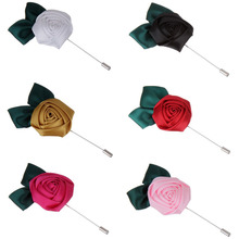5Pcs/lot Fashion Fabric Corsages Best Man Groom Boutonniere Wedding Party Prom Handmade Satin Rose Man Suit Corsage Pin Brooch 2024 - buy cheap