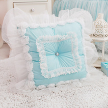 Новая Милая Подушка принцесса голубая девочка Подушка с пачкой квадратный стиль девушка подарок диван кровать комната Dec хлопок оптовая продажа FG172 2024 - купить недорого