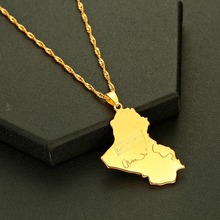 CHENGXUN Republic of Iraq Map Pendant Necklace Jewelry Map of Iraq Islam Necklaces Men Women Gold Color Chain Choker 2024 - buy cheap