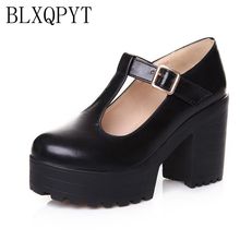 BLXQPYT Big size 34-46 Spring Autumn Women Pointed toe High Coarse Heels 9cm Party wedding shoes thick bottom pumps shoes 933-2 2024 - buy cheap