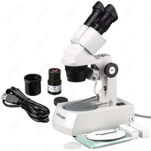 Binocular, microscopio de disección estéreo, AmScope Supplies 20X-40X, Binocular estéreo, microscopio de disección con cámara USB 2024 - compra barato