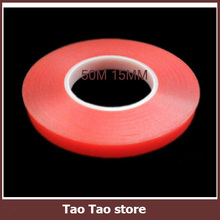 Free shipping Heat Resistant Double-sided Transparent Clear Adhesive Tape 50M 15MM width Long Multi-role 2024 - buy cheap