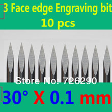 HUHAO 10pcs 3.175mm Dia 30 Angle 0.1mm Tip 3 Edge Carbide Woodworking Tools Engraving Bits for CNC Router Machine 2024 - buy cheap