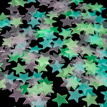 100 ПК 3D звезды светится в темноте настенные наклейки для детской комнаты, Спальня домашний Декор наклейки сделай сам Festivel яркая флуоресцентная патч 2024 - купить недорого