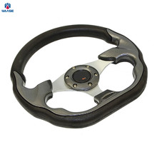 Sale Universal 320mm PU Leather Racing Sports Auto Car Steering Wheel with Horn Button 12.5 inches Carbon Look 2024 - buy cheap