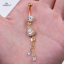 Long Tassel Water Drop Belly Ring Navel Piercing Ombligo AAA Zircon Belly Dance Piercing Nombril Belly Button Rings Body Jewelry 2024 - buy cheap