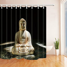 3D принт Дзен Будда резьба по камню занавеска для душа Ванная комната водонепроницаемая ткань 2024 - купить недорого