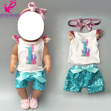 Conjunto de roupas de boneca, para boneca de 43cm, roupas de boneca de 18 polegadas, acessórios de bandana 2024 - compre barato