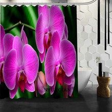 Cortinas de ducha de poliéster con diseño de orquídeas, impermeables, de tamaño grande, Popular 2024 - compra barato