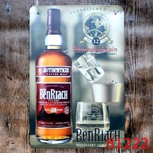 Placa de latão de metal benriach bar pub decoração vintage retro poster de café arte 30x20cm 2024 - compre barato