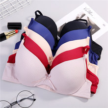 Sexy listrado sutiã acolchoado sutiã push up sutiã sem costura uma peça sem costura acolchoado roupa interior 2024 - compre barato