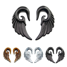 Par de Piercing acrílico de ala de ángel para oreja, 3mm-12mm, expansor, joyería corporal 2024 - compra barato