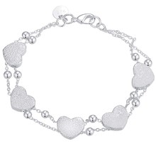 Hot new matte Silver color heart bracelet Valentine's Day gift Woman charm jewelry Top quality AB136 2024 - buy cheap