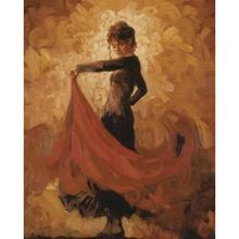hand-painted Canvas art abstract portrait paintings for living room FLAMENCO modern woman artwork 2024 - buy cheap