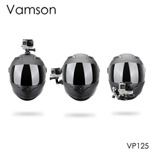 Acessórios de capacete vamson para câmeras, kit curvo com adesivo lateral para gopro hero 6 5 4 3 adaptador para xiaomi yi sjcam vp125c 2024 - compre barato
