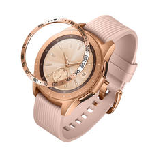 Новый Модный чехол для смарт-часов для Samsung Galaxy Watch 42 мм, ободок с кольцом, клейкая крышка, металл с защитой от царапин 2024 - купить недорого