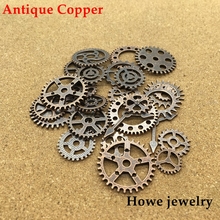 Mixed 100g Antique copper steampunk gears and cogs clock hands jewelry fingings 2024 - buy cheap