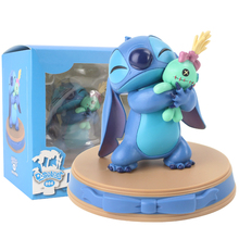 11cm Lilo and Stitch Figure Toy Stitch Lilo Scrump Good Friend 004 Model Doll With Base 2024 - buy cheap