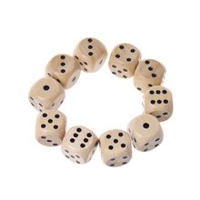 New 10 Pcs 6 Sided Wood Dice Point Cubes Round Corner Party Kid Toys Game 14*14*14mm 2024 - buy cheap