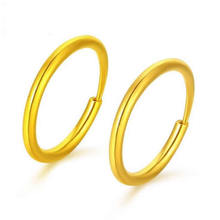Pendientes de oro amarillo de 24k 999, pendientes de aro de círculo pequeño, 2-2,2g 2024 - compra barato