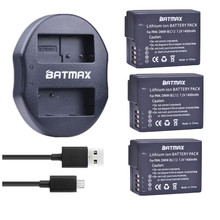 3 pcs DMW DMW-BLC12 DMWBLC12 BLC12 Bateria Recarregável + USB Dual Carregador para Panasonic GH2 DMC G5 G6 V-LUX4 DMC-GH2 FZ1000 2024 - compre barato