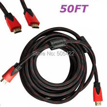 15M/50FT HIGH QUALITY HDMI CABLE 50FT For BLURAY 3D DVD PS3 HDTV XBOX LCD HD TV 1080P 5PCS/LOT 2024 - buy cheap