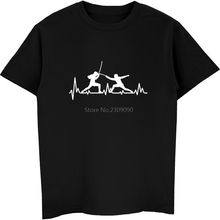 Новинка, летняя футболка с изображением сердцебиения, Модная хлопковая футболка с коротким рукавом и изображением ограждения, Мужская одежда, футболки для фитнеса в стиле Харадзюку, топы 2024 - купить недорого