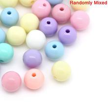 DoreenBeads Acrylic Spacer Beads Round Pastel At Random Color DIY Making Jewelry 8mm( 3/8") Dia,Hole:Approx 1.6mm,75PCs new 2024 - buy cheap