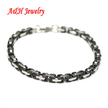 High Quality Gun Black and Steel Color Plated 5mm Fashion Men and Women Bracelets Gift 2024 - buy cheap