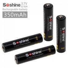 Soshine 4 Pieces 3.7V 350mAh 10440 Li-ion AAA Rechargeable Battery Batteries  with Portable Battery Box 2024 - buy cheap