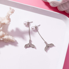 New Fashion Mermaid tail crystal fish Stud Earrings For Women OL earrings Fashion Accessories Elegant Boucle D'oreille 2024 - buy cheap